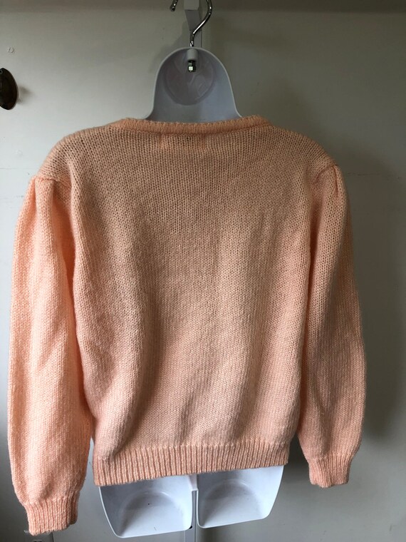 Vtg sz M 1980's does 1950's Pretty in Pink Mohair… - image 9