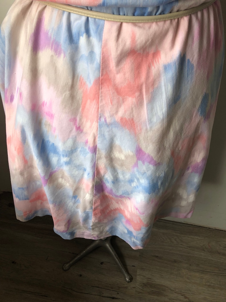 Pastels Vtg sz L 1970/'s1980/'s Dress Classic Feminine Cotton.