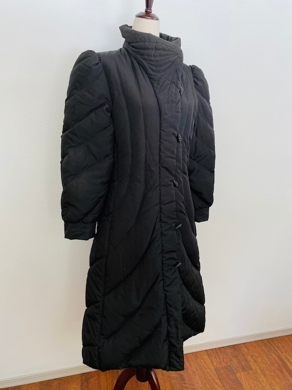 J Gallery Sleeping Bag Coat. Black Real Down Quilted Coat. 