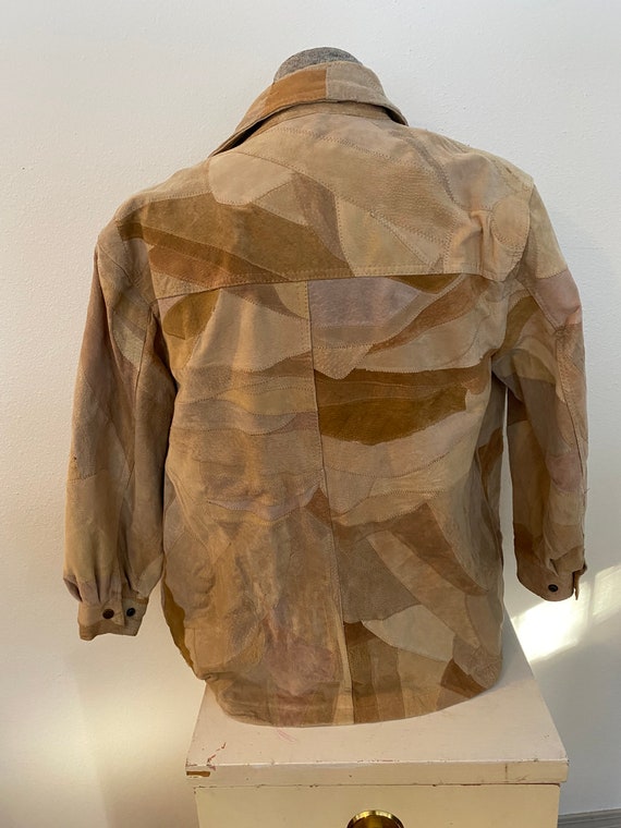 Vintage 1980s Patchwork Leather Suede Jacket. Western. Men's