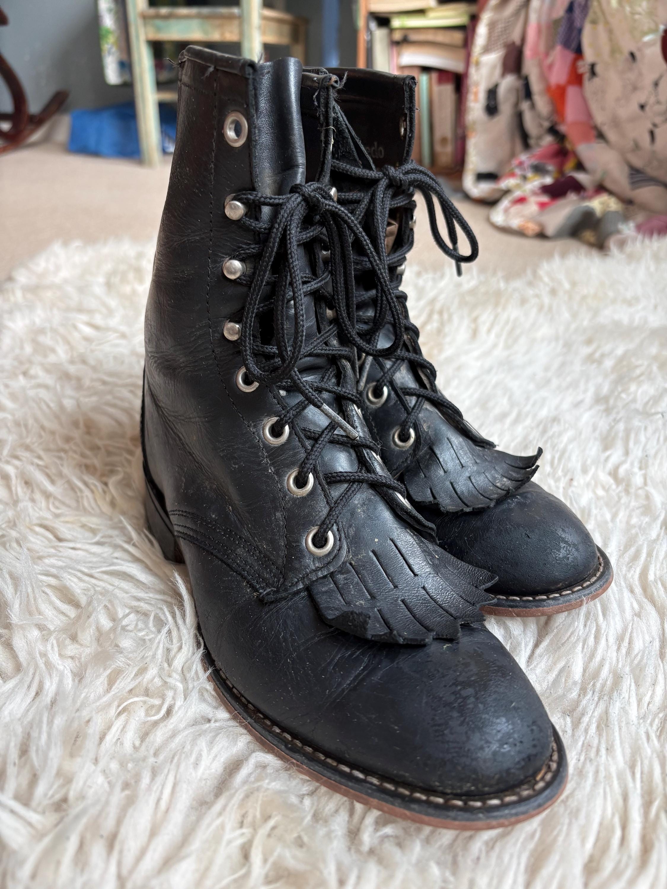 Vintage Lace up Boot - Etsy