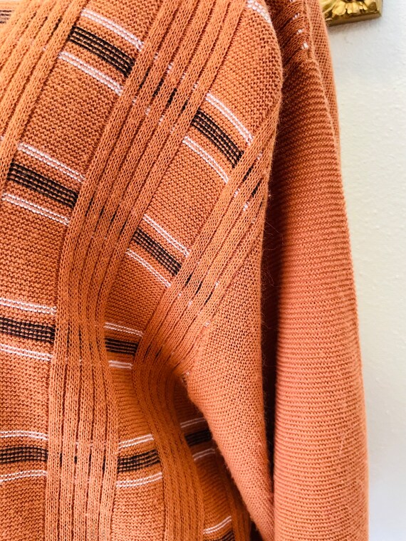 Men's 1970s burnt orange pullover sweater. Academ… - image 5