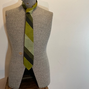 Striped green tie.