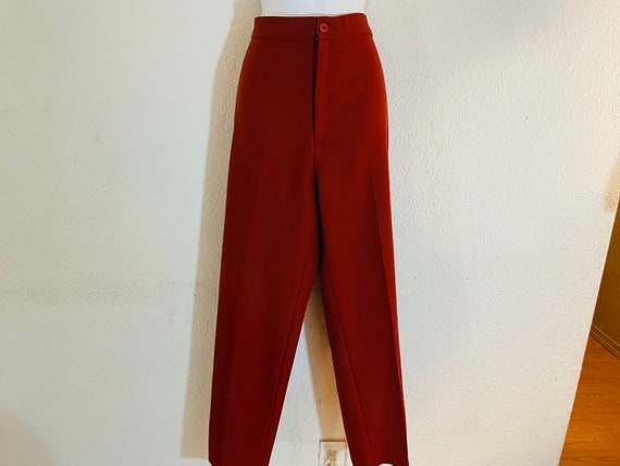 70s Wine Red High Waisted Pants - Medium, 28 – Flying Apple Vintage