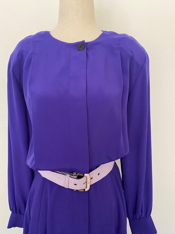 Vintage sz M/L purple 1980's does 1940's dress. 1… - image 5