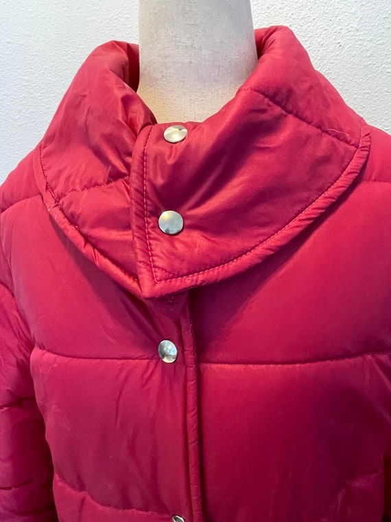 1980s hot pink sleeping bag coat.Fluffy quilted c… - image 3