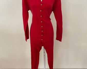 mens red one piece long underwear