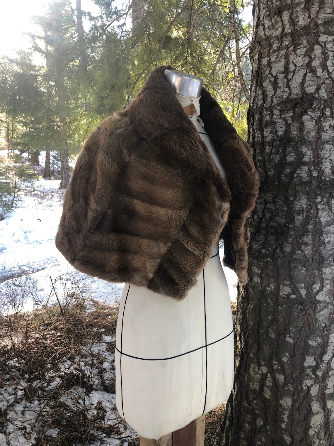 fur collar shawl