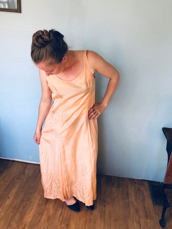 1930’s Cold Rayon Feel Long Nightgown or Shift. Ha