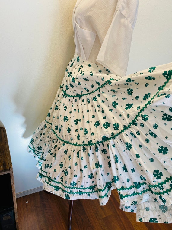1950s rare novelty print 4H skirt. Western. Circl… - image 7