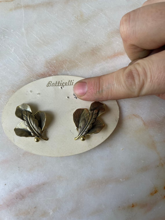 Botticelli brand earrings. Leaves.Gold colored. M… - image 6