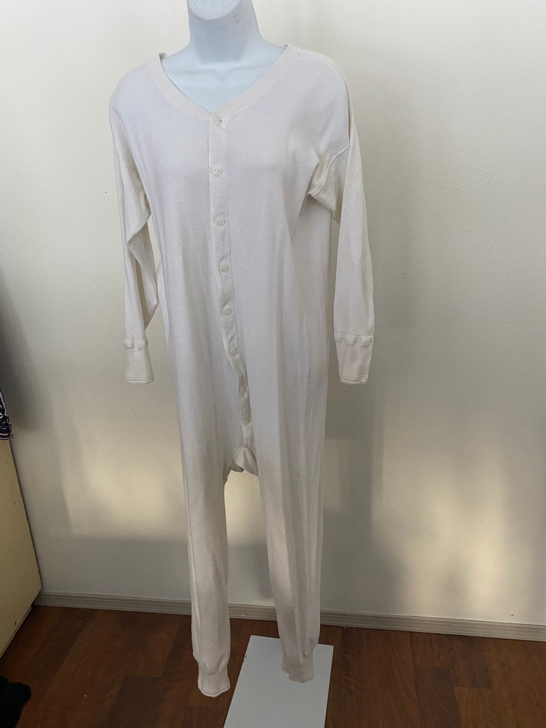 White Union Suit. Stretchy Cotton. Classic Long Underwear in Etsy UK