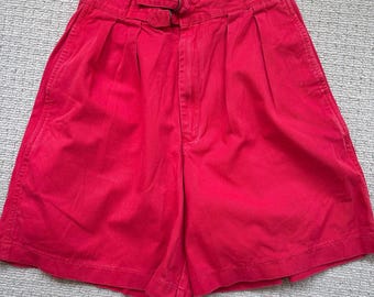 Pantaloncini stile vita a sacchetto di carta, rosso acceso, taglia 10.