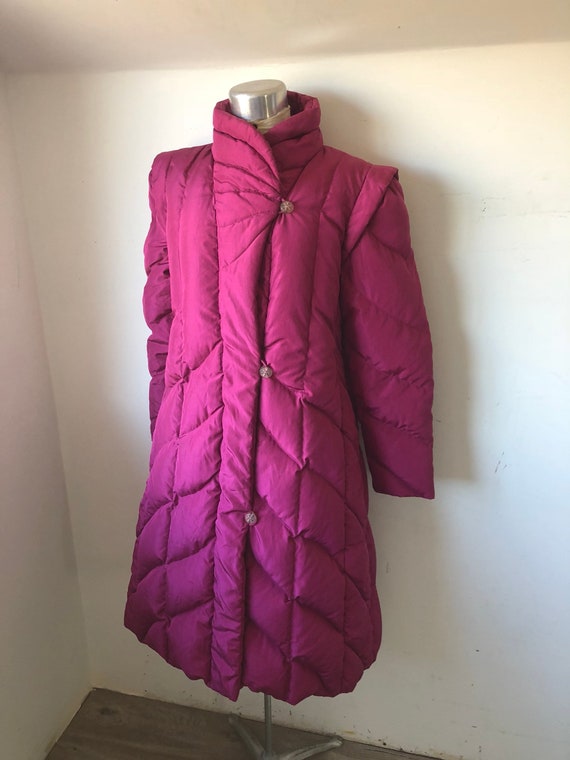 Classic 1980’s Quilted Down Puffer jacket. Pink. F