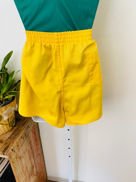 1970s sz L Yellow Shorts.  Cotton Blend cloth sho… - image 5