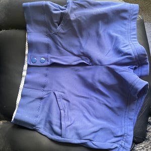 1970&#39;s Men&#39;s nylon sports or Swimming trunks. short swimming shorts. Stretchy. Blue. Men&#39;s short shorts. Pockets. zip up