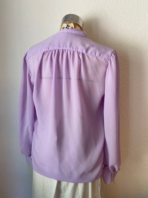 Vintage dramatic blouse.  sz L Completely sheer l… - image 5