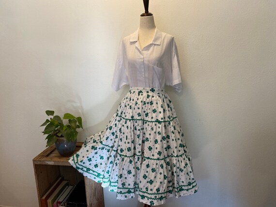 1950s rare novelty print 4H skirt. Western. Circl… - image 6