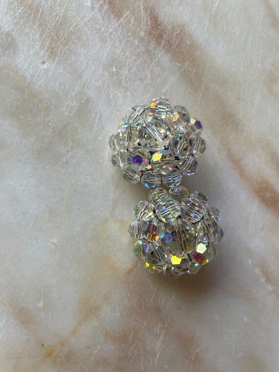 Large Gaudy Costume Jewelry clip on earrings. Rhinest… Gem