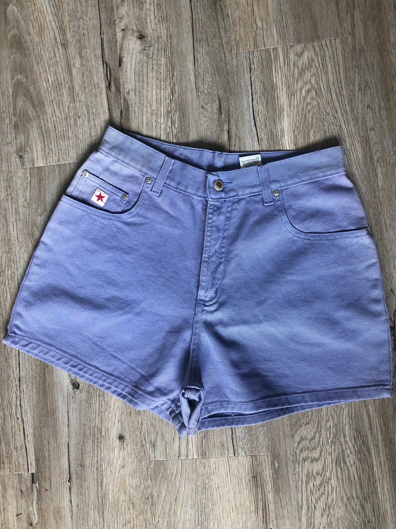 Lilac All Cotton Shorts Gorgeous Fab Long SHorts. By Rockies Mom Pants Vintage Size 11 High Waisted Shorts Mom Jeans