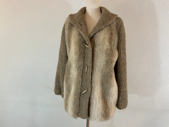 True Vintage size M/L Teddy bear striped coat. Ad… - image 10