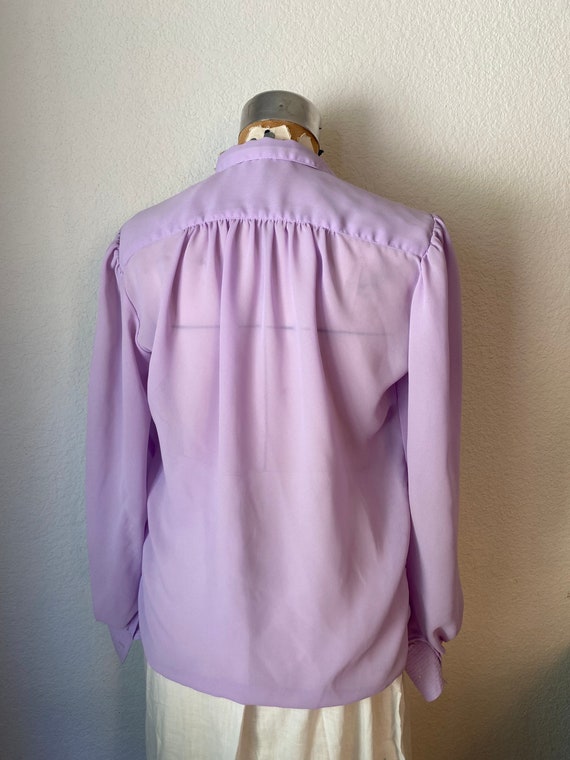 Vintage dramatic blouse.  sz L Completely sheer l… - image 4