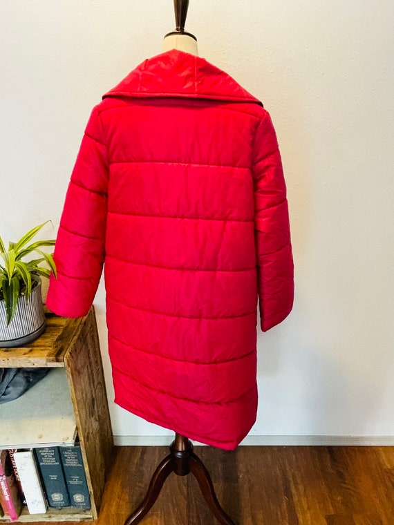 1980s hot pink sleeping bag coat.Fluffy quilted c… - image 2