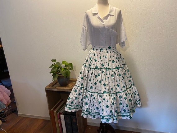 1950s rare novelty print 4H skirt. Western. Circl… - image 9