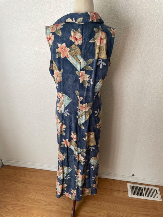 Sz L 1990’s Hawaiian postcard novelty print dress… - image 2