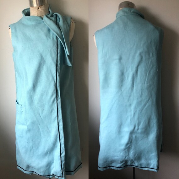 1960s sz 9 linen wrap Dress. junior sophisticates… - image 5