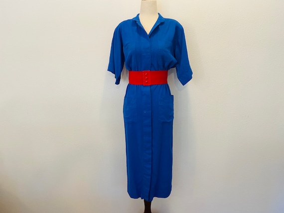 Vintage Linen Dress. Designer Albert Nipon. Ramie… - image 1