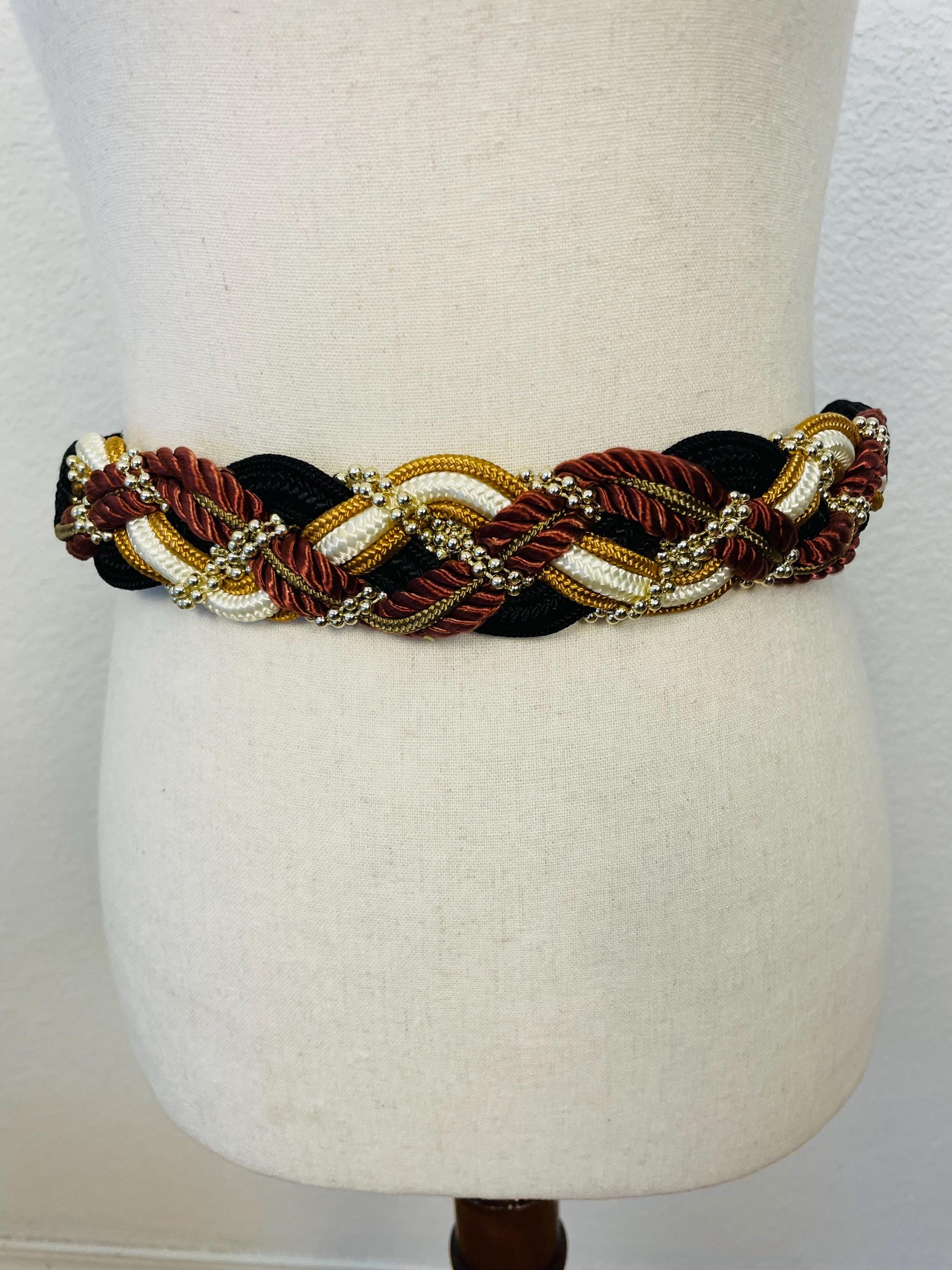 Vintage 80s Gold Rope Belt Two Tone Silver Clasp Waist Cinch Statement Day Lor Gold Rope Belt 80s - Etsy main image 4