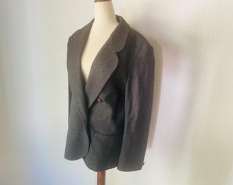 Blazer gris de lana Pendleton vintage, talla L para mujer. Lana. Estilo preppy hipster. Estilo clásico. MIU. Forrado. Años 70. 100% lana. Traje de chaqueta oversize.