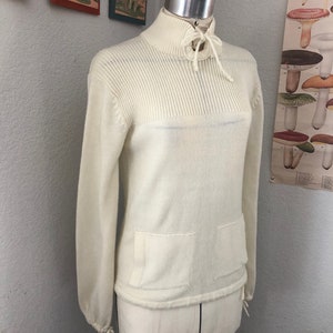 Fabulous sz M/L 1970s Pullover. Cream. Ms Doris Brand. Acrylic. MI Hong Kong. Vintage Sweater image 7