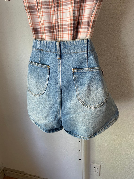 sz M Vintage side zip lace up 90s Jean shorts. Al… - image 2