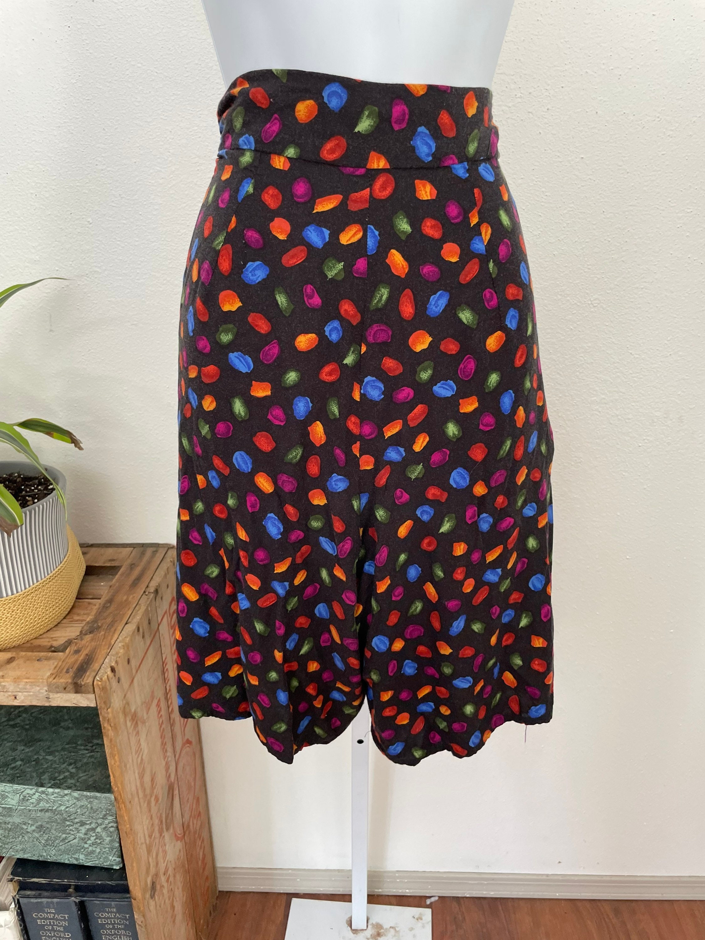 Soft Unique 1980s Abstract Pattern Soft Colorful Rayon Shorts. Super Soft. Unique ...