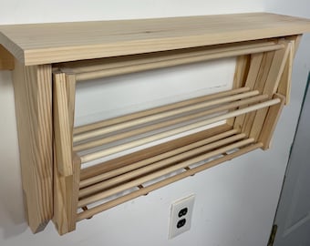 Unfinished - Modern Look - Wall Hanging Drying Rack