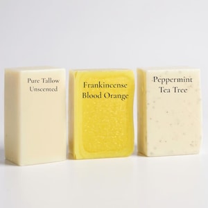 Tallow soap. Grass fed beef tallow bar soap. unscented grass fed tallow soap. beef tallow unscented bar soap