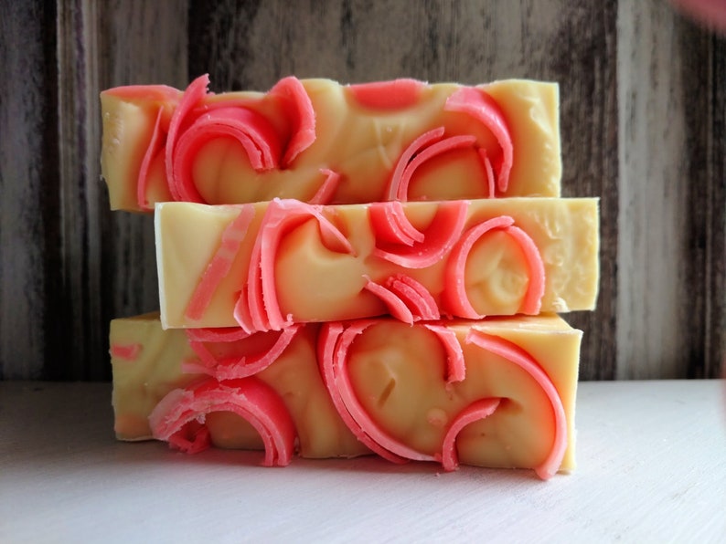 Handmade Lemon Drop soap scented with essential oils. image 2