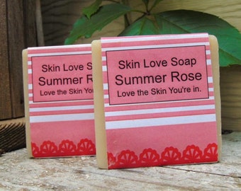 Handmade cold process Rose scented soap