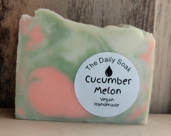 Cucumber Melon Handmade Soap, Natural Bar Soap,