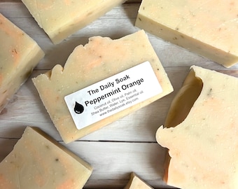Handmade Vegan Soap: Peppermint & Orange Essential Oils