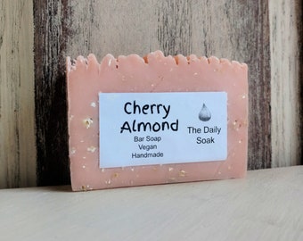 Cherry Almond Handmade Soap. Cherry Almond Bar Soap.  Handmade Cherry Almond Soap