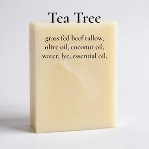 Tallow Soap: Grass Fed Beef Tallow Bar Soap Tea tree