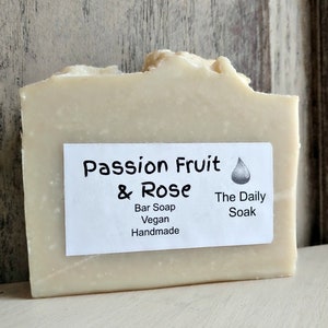 Soap Handmade Rose Soap, Passion Fruit and Rose Soap, Bar Soap, Natural Homemade Soap.