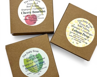 Tallow Shampoo Bar: 2-in-1 Shampoo and Conditioner.