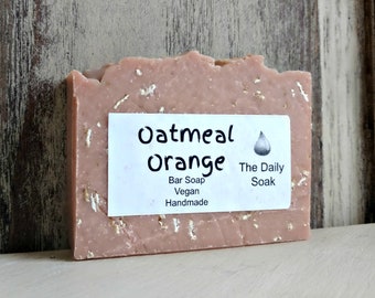 Oatmeal and Orange bar soap, Natural Bar Soap, Handmade Soap.