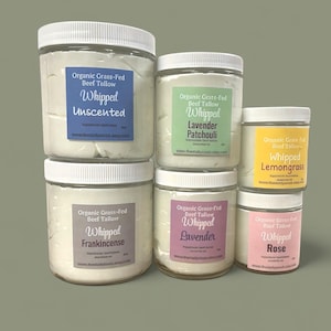 Tallow Balm, Whipped Tallow Face and Body Cream. Scented or Unscented Options