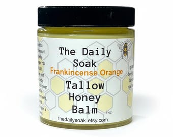 Tallow Balm with Raw Honey: Sensitive Skin Face Cream - 4oz