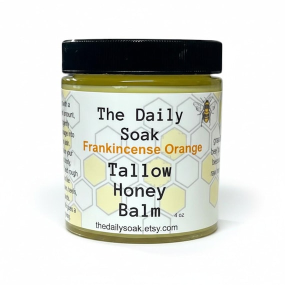 Tallow Balm with Raw Honey: Sensitive Skin Face Cream - 4oz